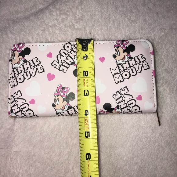 Minnie Mouse zipped long Heart Wallet Card Holder cute birthday gift 7.6x4x1 New - Picture 7 of 7